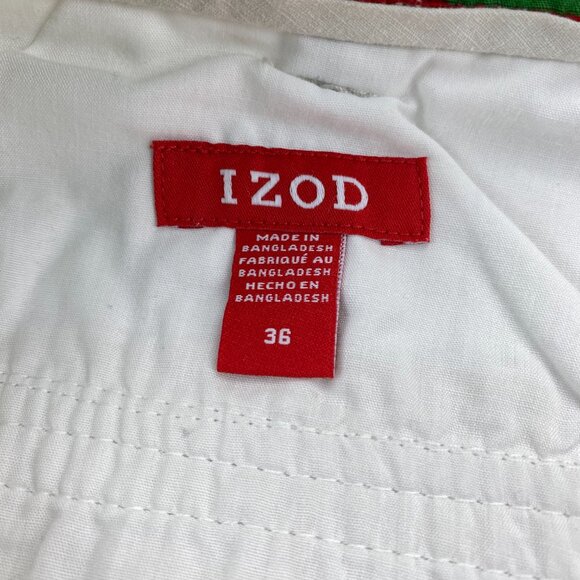 IZOD Cargo Shorts Men 36 Beige Casual Short Pants Outdoor Preppy Golf Camping - Picture 3 of 13